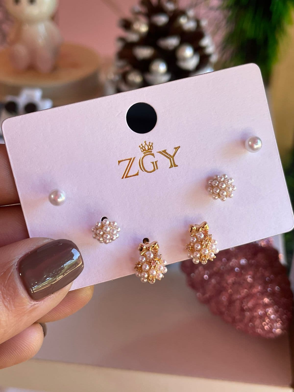 Blister de Aros Enchapados Perlados